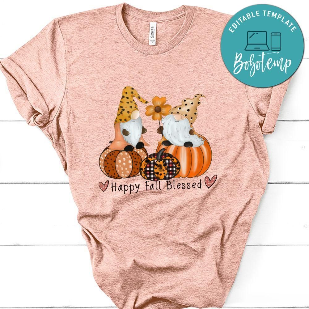 Happy Fall Blessed Gnomes Pumpkins T-Shirt
