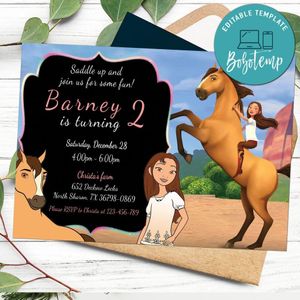 Editable Spirit Riding Free Party Invitation Instant Download