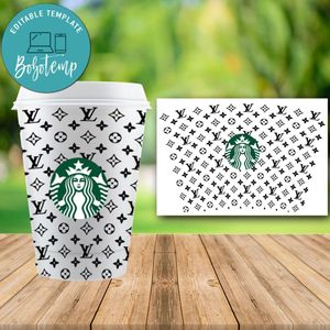 Starbucks Wrap LV Louis Vuiton PNG File template Instant Download