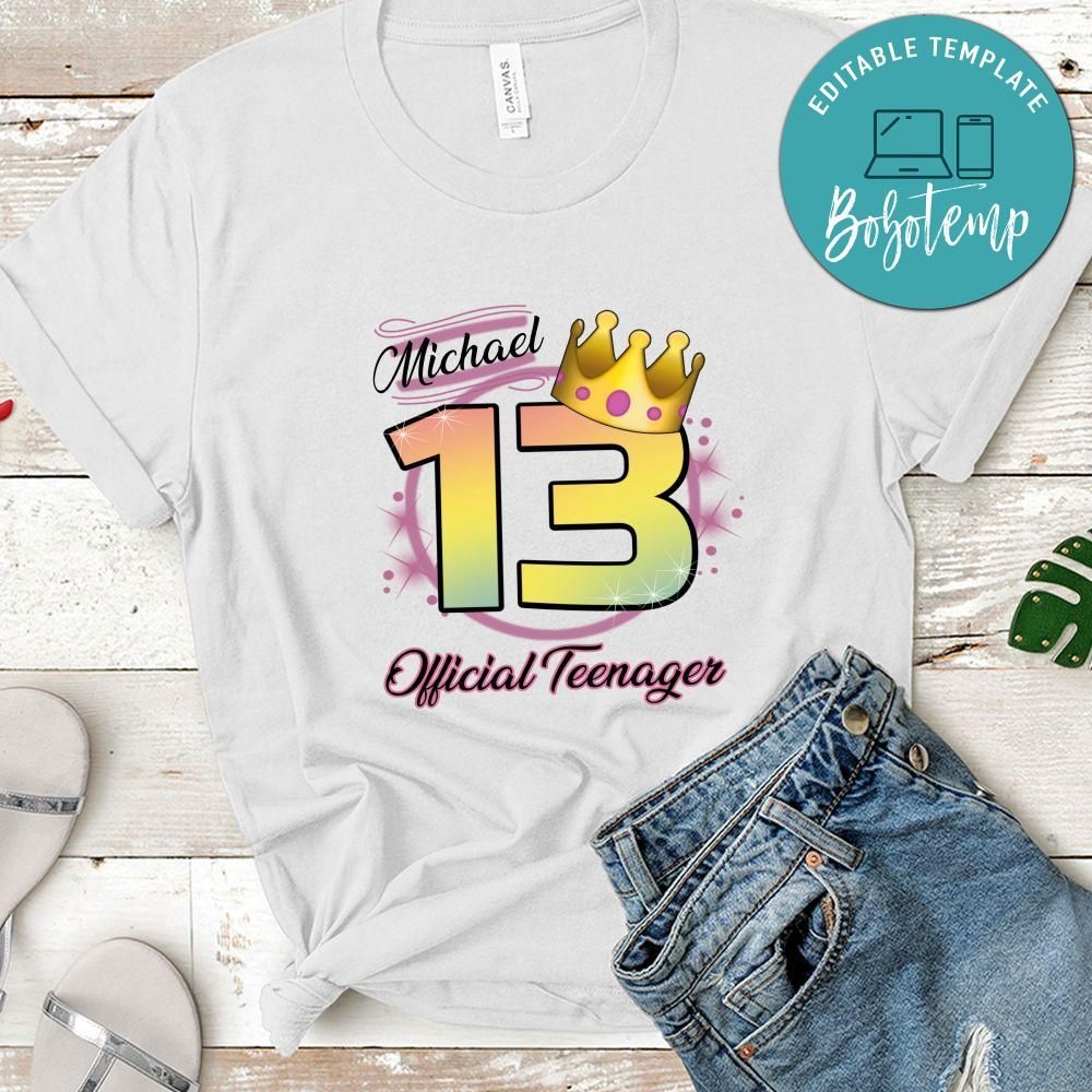 Custom Official Teenager Birthday T-Shirt