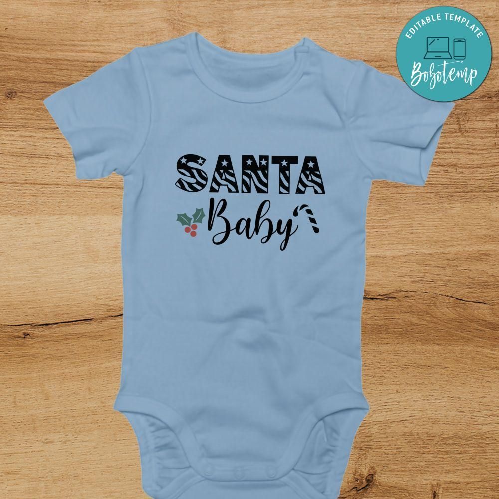 Christmas Santa Baby Bodysuit - Christmas Baby Shower Gift