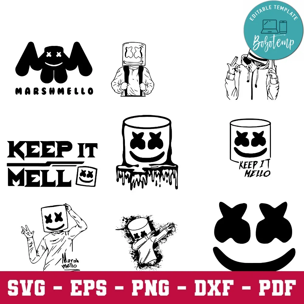 Bundle Dj marshmello Cut File SVG File EPS File for Designer | Bobotemp