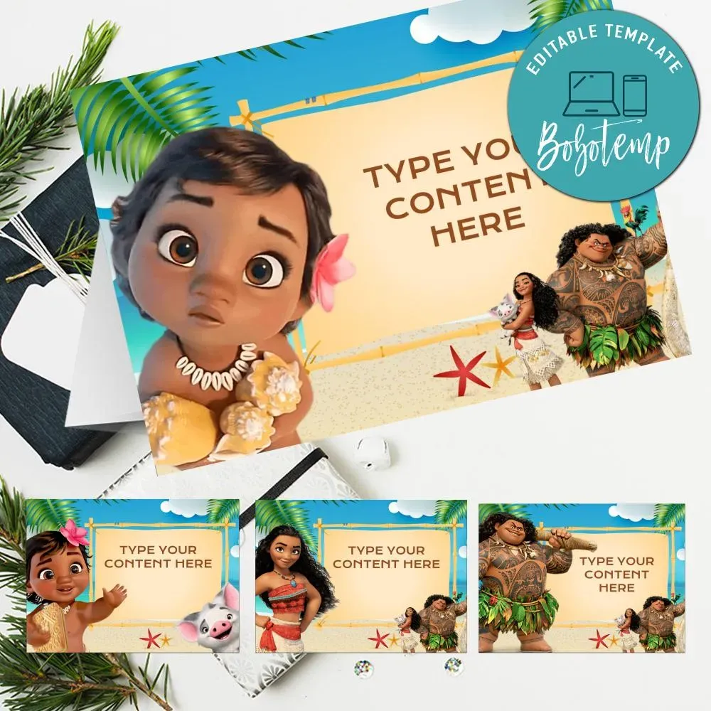 Baby Moana Party Food Labels Printable DIY | Sportspartydesign