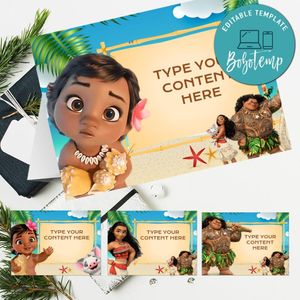 Baby Moana Food Labels Printable Instant Download