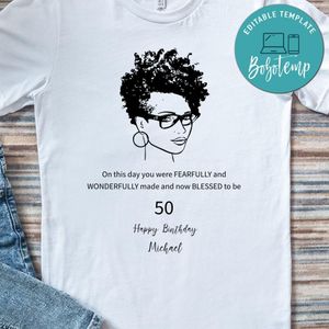 African American Happy Birthday Shirt Digital File Transparent PNG Instant Download