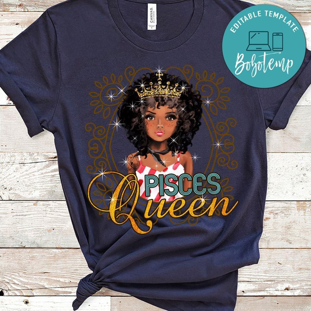 Black Queen Birthday Gift Horoscope Zodiac PISCES Long Sleeve Shirt