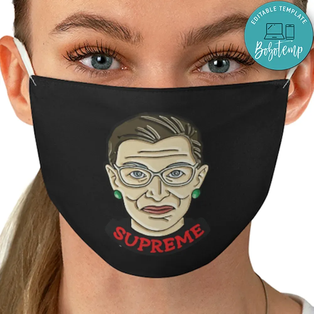 Ruth Bader Ginsburg Supreme Court RBG Washable Face Mask | Bobotemp