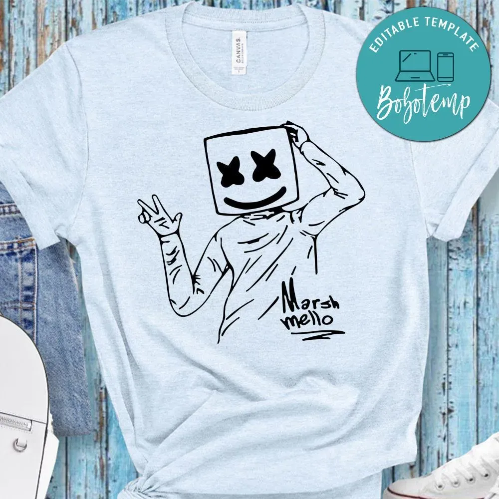 DJ Marshmello Music Lover Inspired Gift PNG file template | Bobotemp