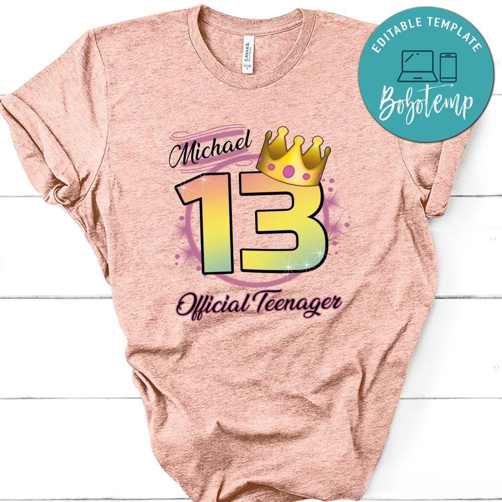 Custom Official Teenager Birthday T-Shirt