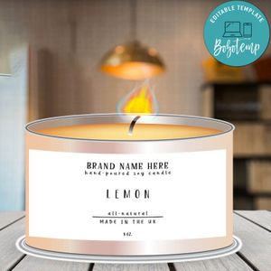Editable Tin Candle Label with 3 sizes (2x2.5, 3x1, 3x1.5) Instant Download