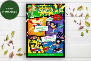 Editable Dc Superhero Girls Birthday Flyer Instant Download
