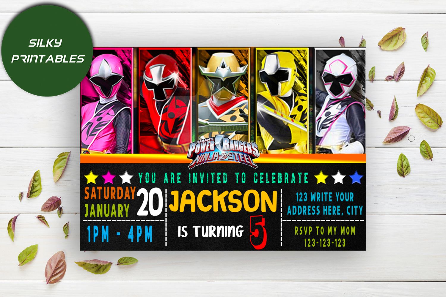 Invitaciones De Cumpleaños De Los Power Rangers