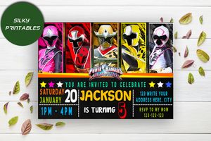 Editable Power ranger invitation Instant Download