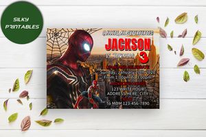 Editable Spiderman Far for Home Invitation Instant Download