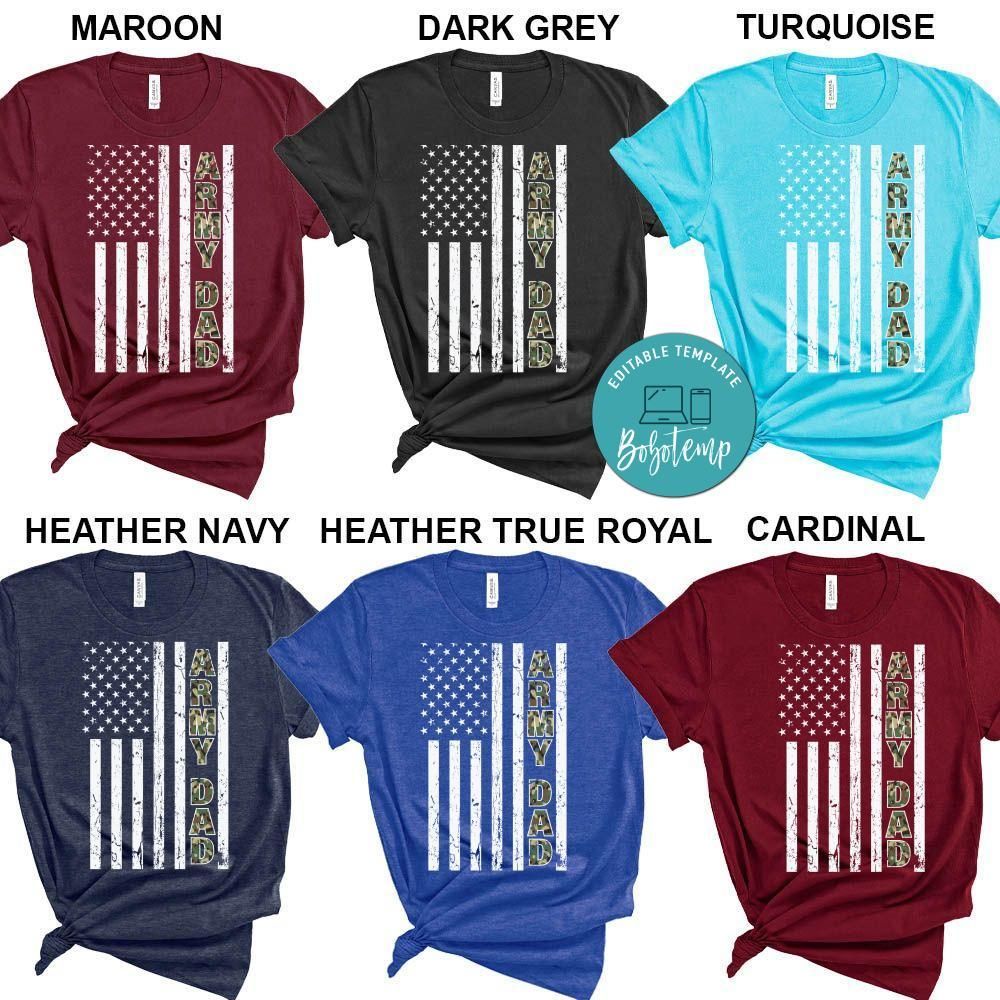 Proud Army Dad USA Flag Shirt