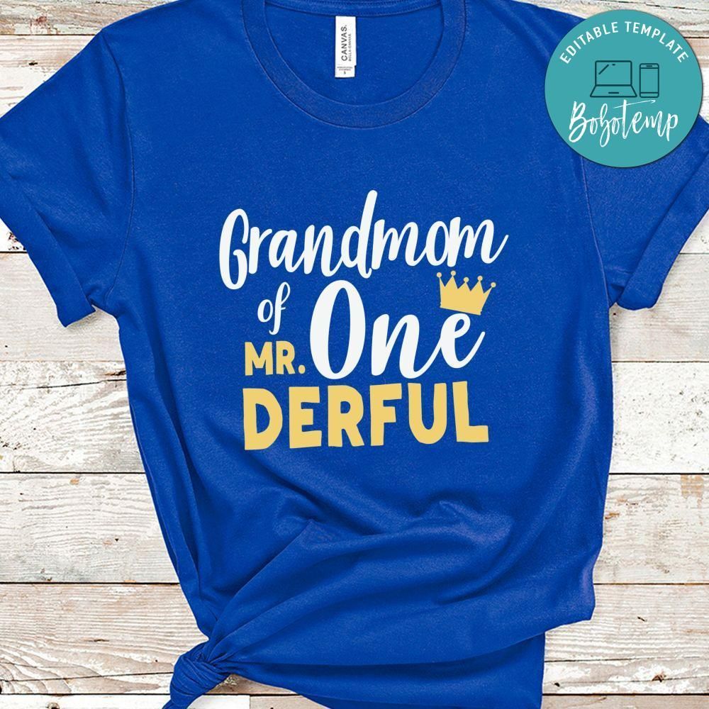 Grandmom of Mr Onederful 1th Birthday Shirt