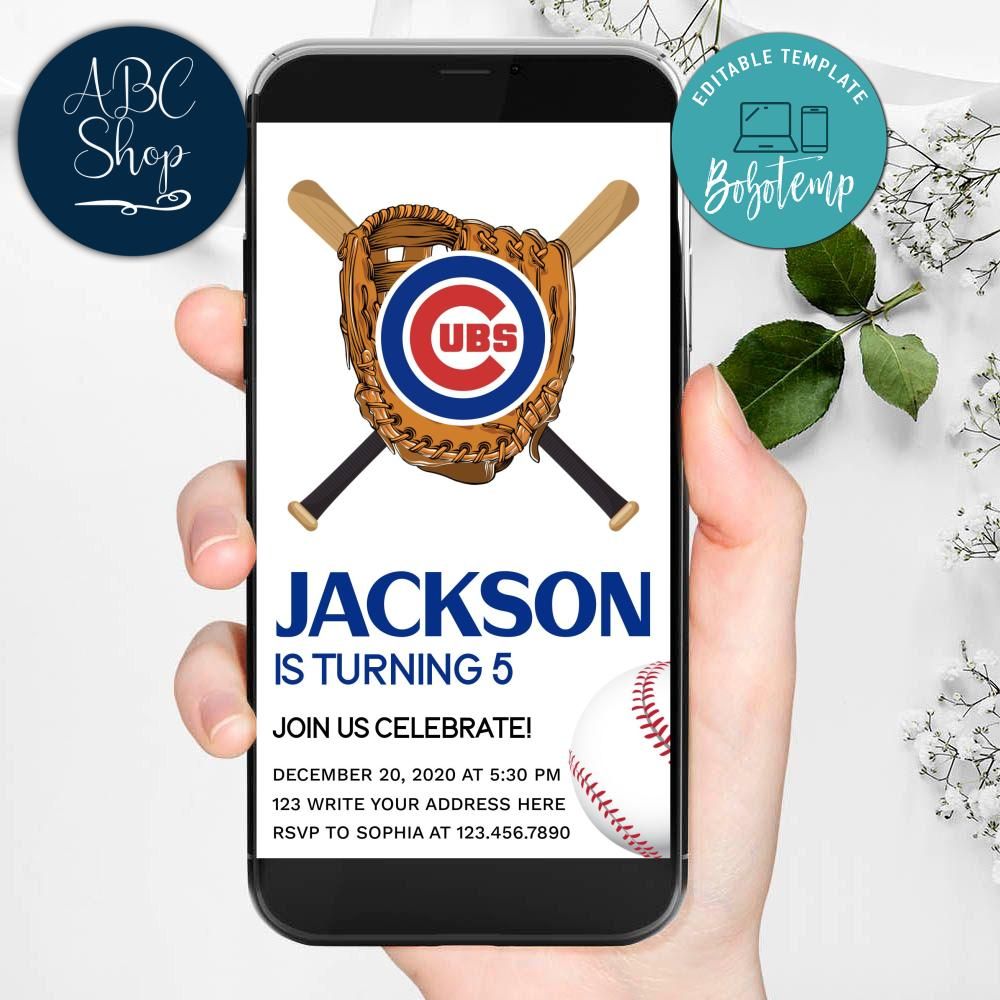 Electronic Chicago Cubs Electronic Invite Birthday Invitations DIY ...