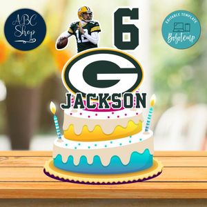 Printable Aaron Rodgers Green Bay Packers Birthday Cake Topper Template Instant Download