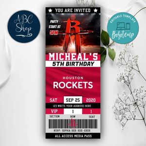Printable Westbrook Houston Rockets Birthday Flyer Instant Download