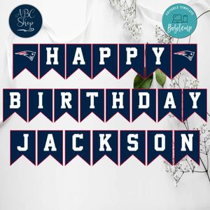 New England Patriots Birthday Banner Instant Download
