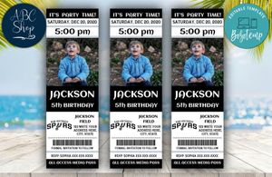 Printable San Antonio Spurs Birthday Ticket With Photo Invitation Instant Download