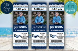 Tampa Bay Rays Birthday Ticket With Photo Invitation Instant Download
