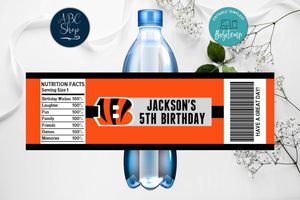 Printable Cincinnati Bengals Water Bottle Labels Instant Download