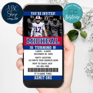 Electronic Buffalo Bills Ticket Electronic Invite Birthday Invitations Instant Download