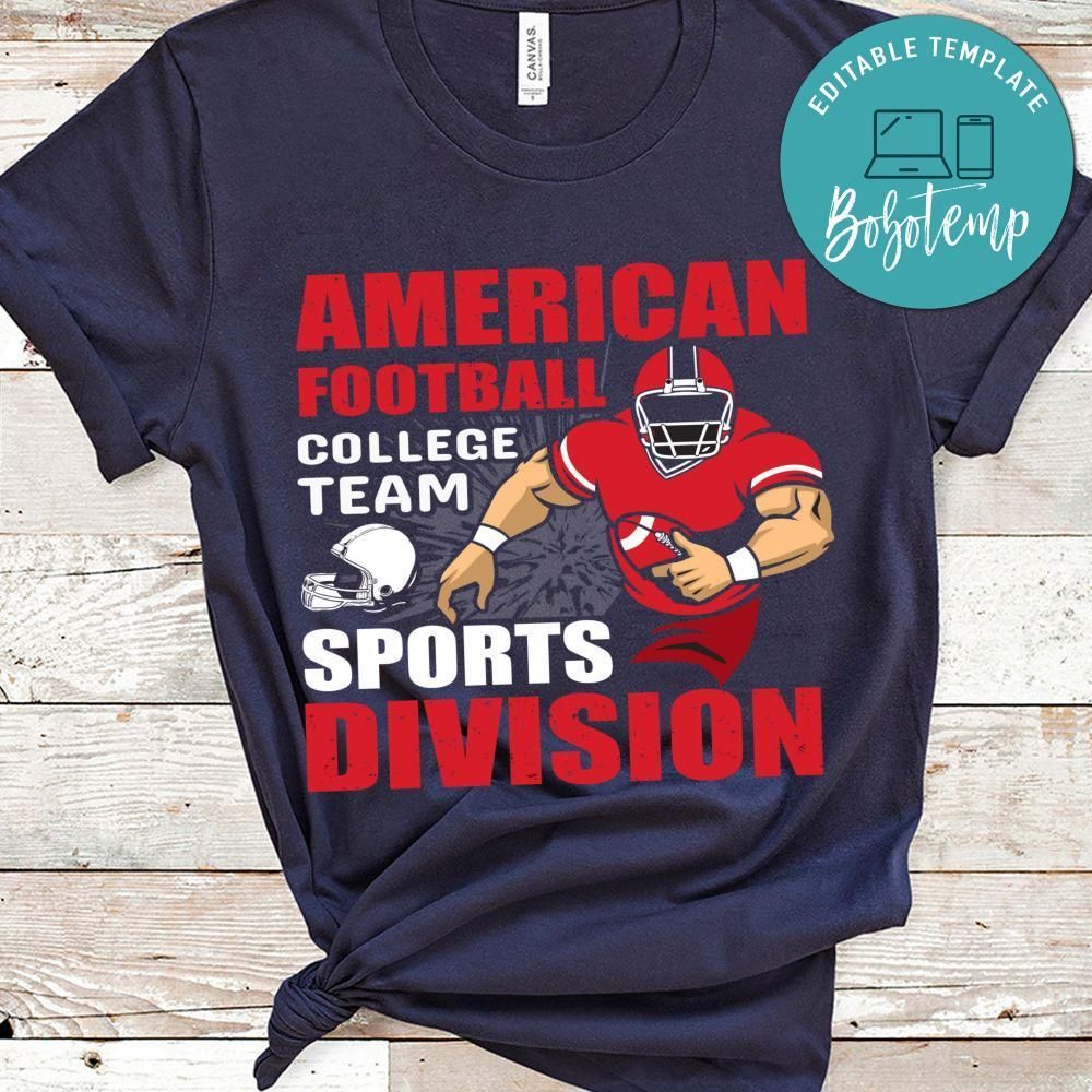 American Football College Team Sports Division Shirt