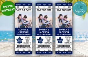 Toronto Maple Leafs  Save The Date Wedding Engagement Announcement Ticket Invitation Instant Download