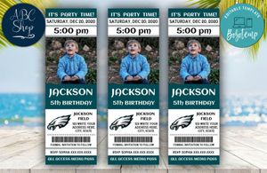 Printable Philadelphia Eagles Birthday Ticket With Photo Invitation Instant Download