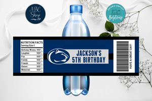 Printable Penn State Nittany Lions Water Bottle Labels Instant Download