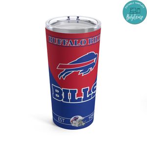 Buffalo Bills 20 oz Skinny Tumbler Customizable Design Template Instant Download