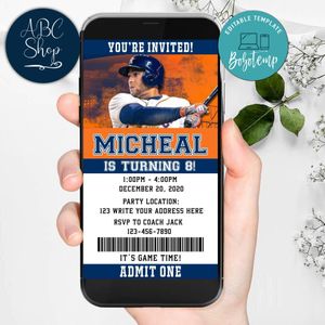Electronic Houston Astros Electronic Invite Birthday Invitations Instant Download