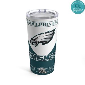Philadelphia Eagles 20 oz Skinny Tumbler Customizable Design Template Instant Download