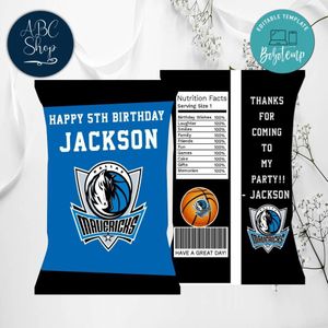 Dallas Mavericks Chip Bags Digital File Printable Instant Download