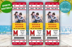 Maryland Terrapins Save The Date Wedding Engagement Announcement Ticket Invitation Instant Download