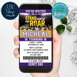 Electronic LSU Tigers Ticket Electronic Invite Birthday Flyer Instant Download