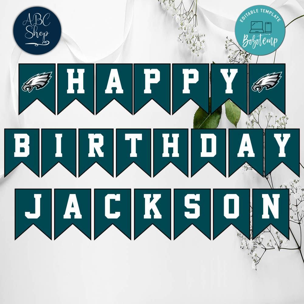 Philadelphia Eagles Birthday Banner Digital Files | Bobotemp