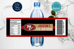Printable San Francisco 49ers Water Bottle Labels Instant Download