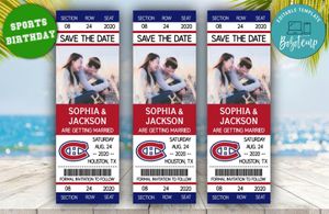 Editable  Montreal Canadiens Save The Date Wedding Engagement Announcement Ticket Invitation Instant Download