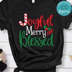 Joyful Merry And Blessed Christmas Candy Shirt