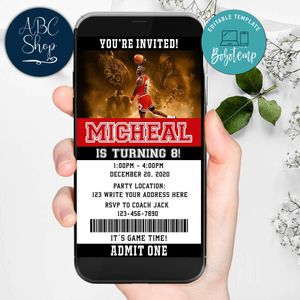 Electronic Jordan Ticket Electronic Invite Birthday Invites Instant Download
