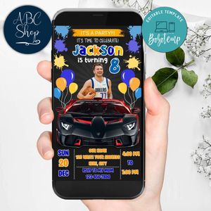 Mobile Luka Doncic Dallas Mavericks Drive By Birthday Parade Electronic Invite Invitation Template Instant Download