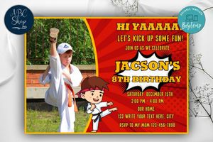 Taekwondo Birthday Invitation Instant Download