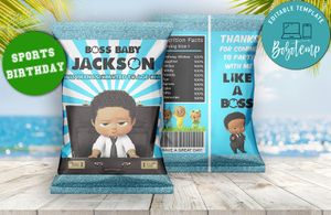 Editable Boss Baby Birthday Chip Bag Instant Download