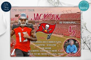 Tampa Bay Buccaneers Birthday Invitation Template to Print at Home Instant Download