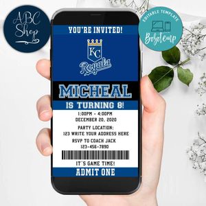 Electronic Kansas City Royals Electronic Invite Birthday Invites DIY