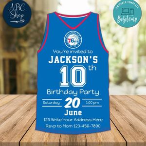 Philadelphia 76ers Jersey Birthday Flyer Instant Download