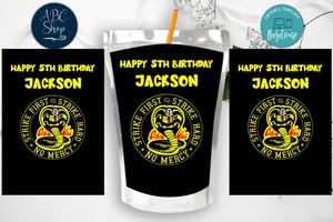 Cobra Kai Birthday Capri Sun Juice Label Instant Download